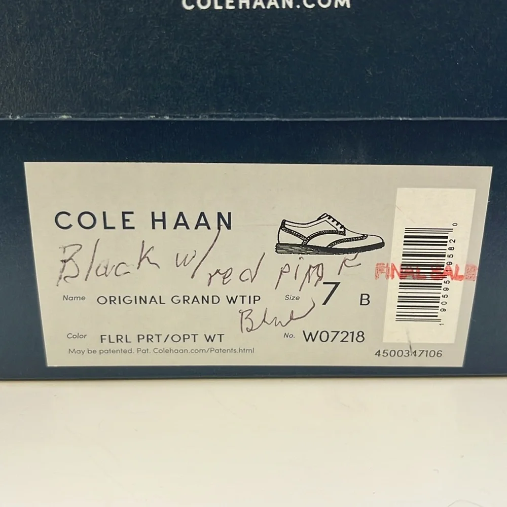 Cole Haan Original Grand w/ Tip Floral Print Lace-Up Oxford Shoes Women’s size 7 - Picture 15 of 16